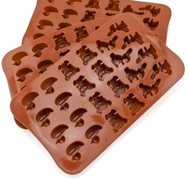 Cetakan Coklat Bebek Beruang Anjing 24 Grid Silicone Baking Chocolate Molds Cetakan Coklat Jelly Pudding Es Batu Silicone