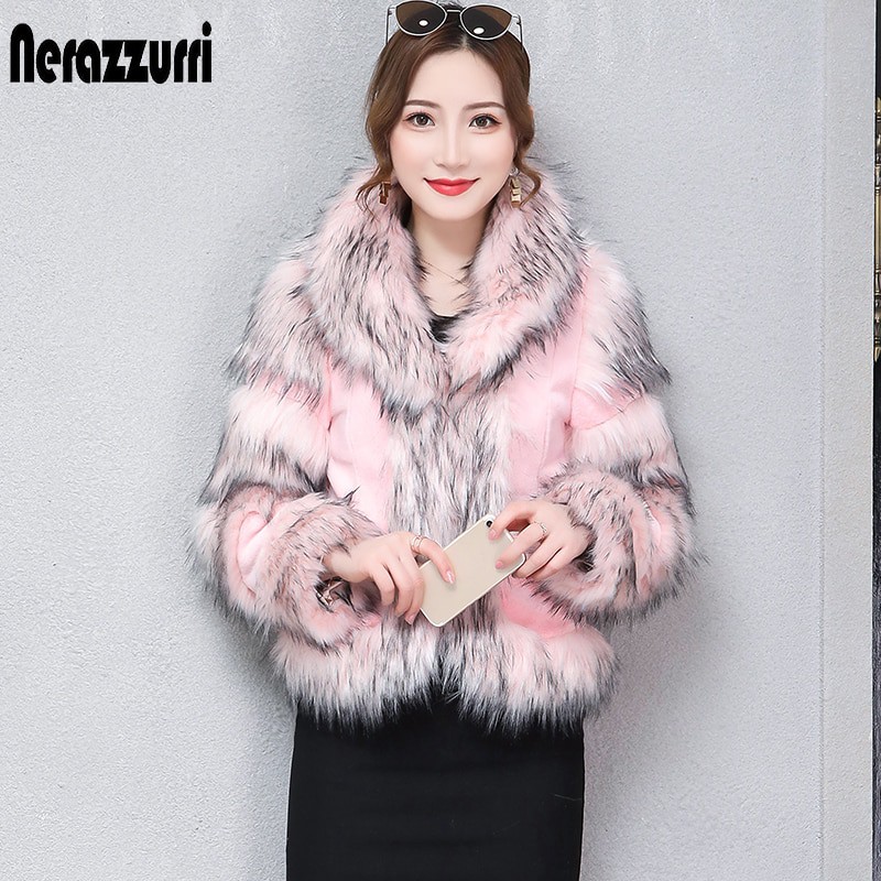 pink fluffy fur coat