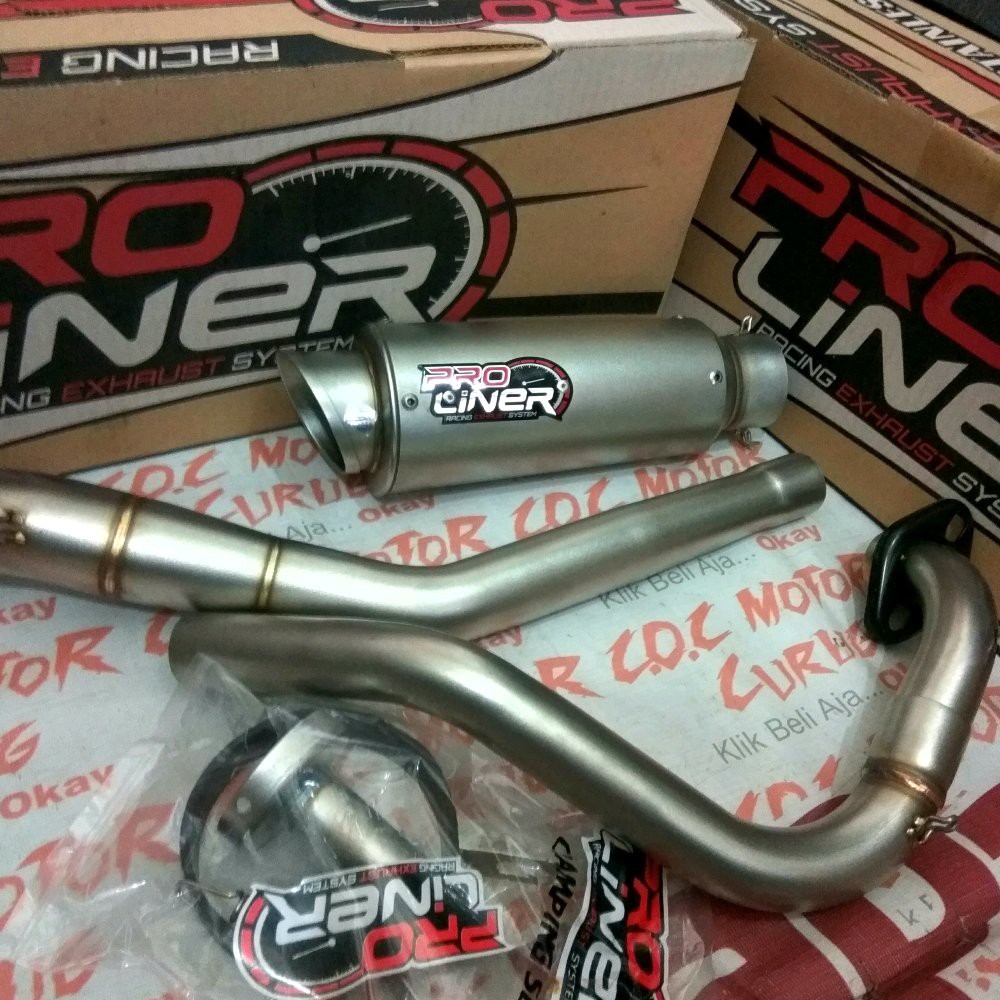 KNALPOT PROLINER MX-KING 150 FULL STENLIS Murah bac 8881