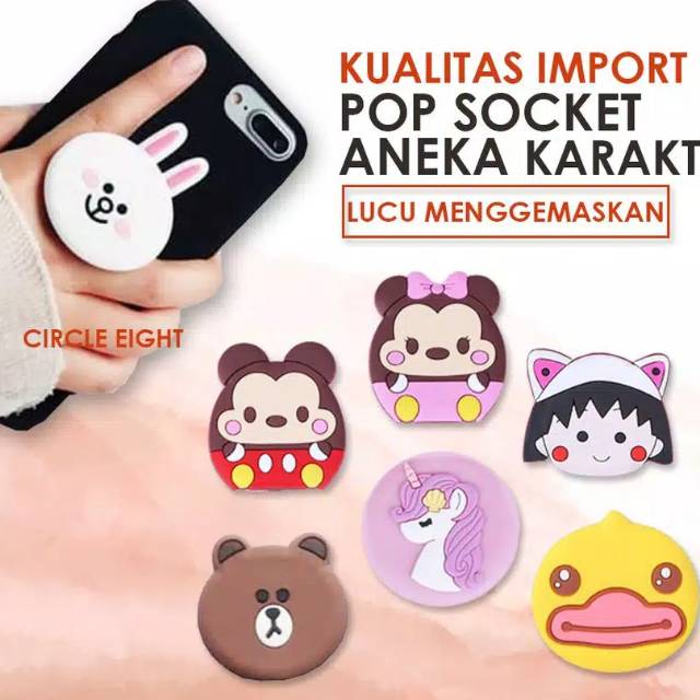 I-RING POP SOCKET HP GAMBAR KARTUN  3D MURAH