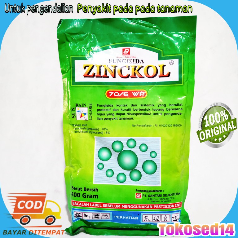 Fungisida ZINCKOL 6 WP 400 gr dengan 2 bahan aktif propinep simoksanil