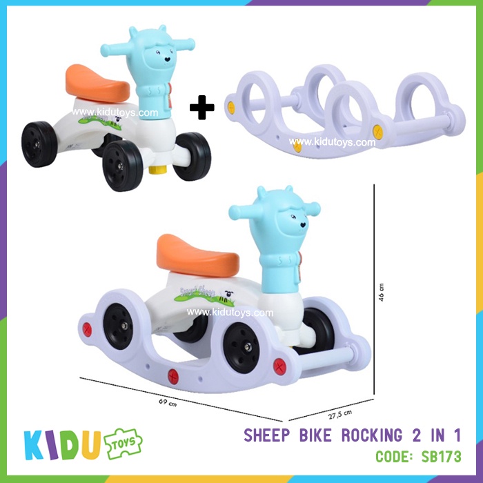 Mainan Anak Giraffe Rabbit Smart Sheep Bike Rocking 2 in 1 Kidu Baby