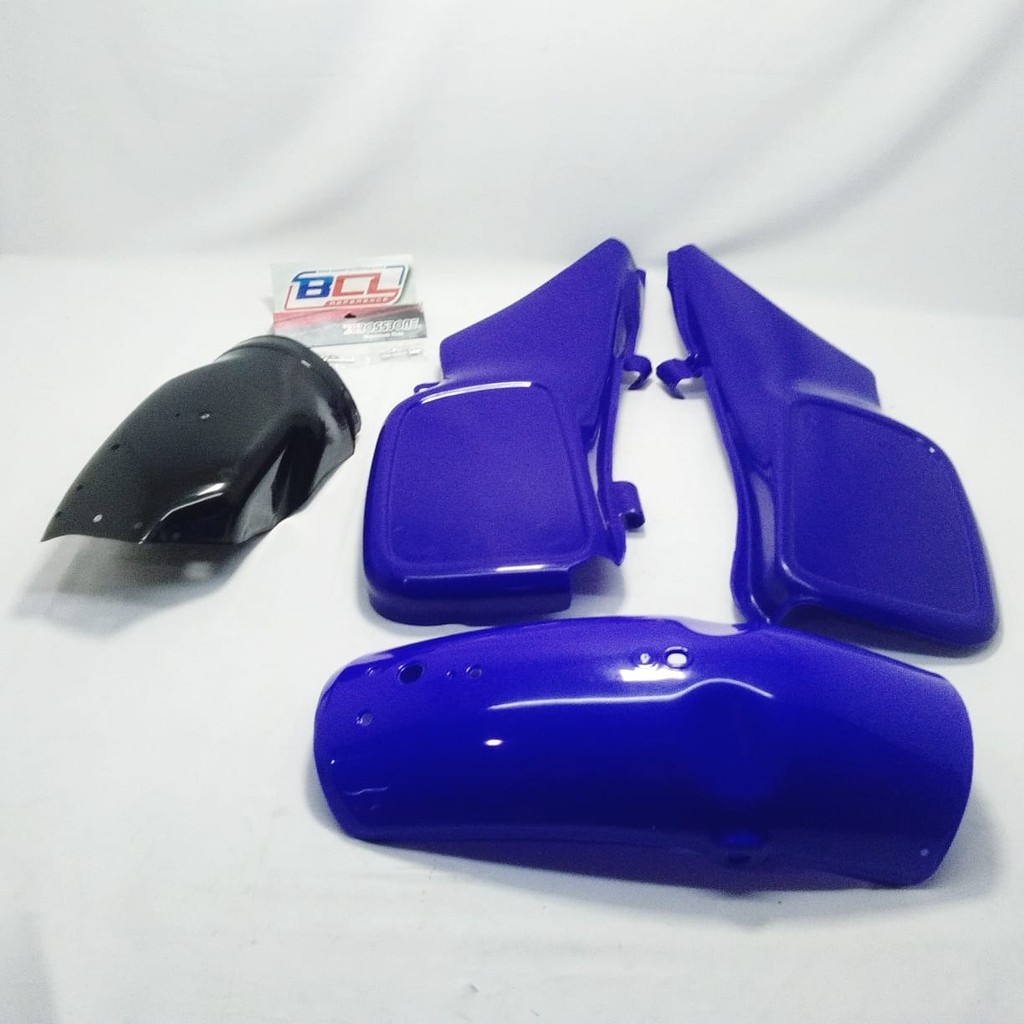 Spakbor Belakang TS 125 Non Ori Biru + Spakbor Kolong TS 125 + Cover Samping TS Merk Crossbone