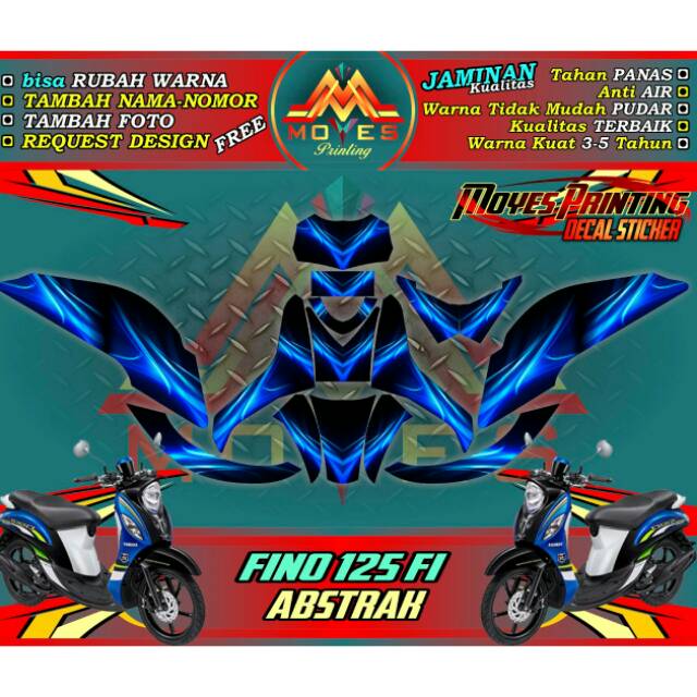 Sticker motor fino 125fi stiker fino decal fino 125fi stripinh decal motor fino stiker motor honda
