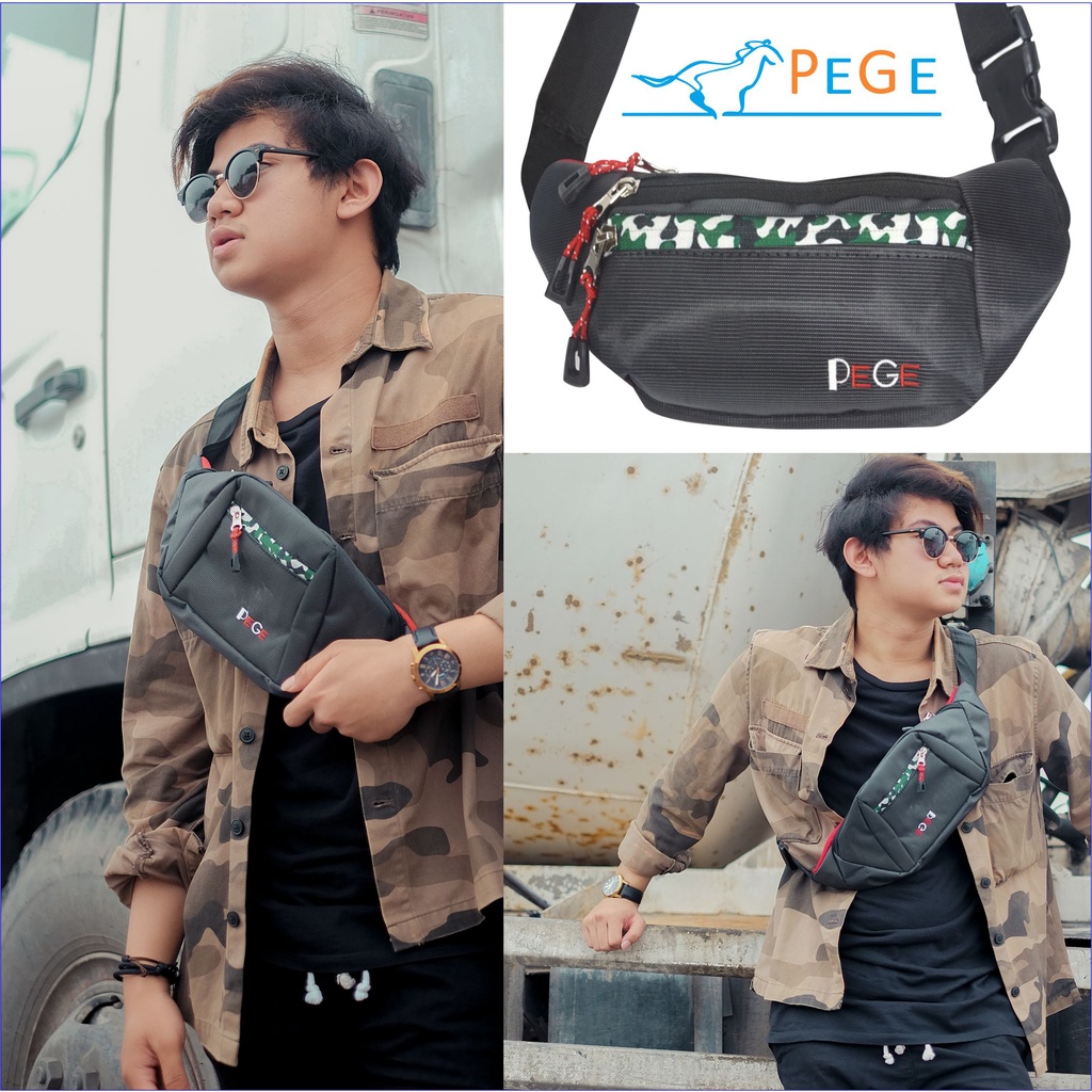 Tas Slempang Waistbag Bahan Tebal Waterproff Anti Air - PG 8806