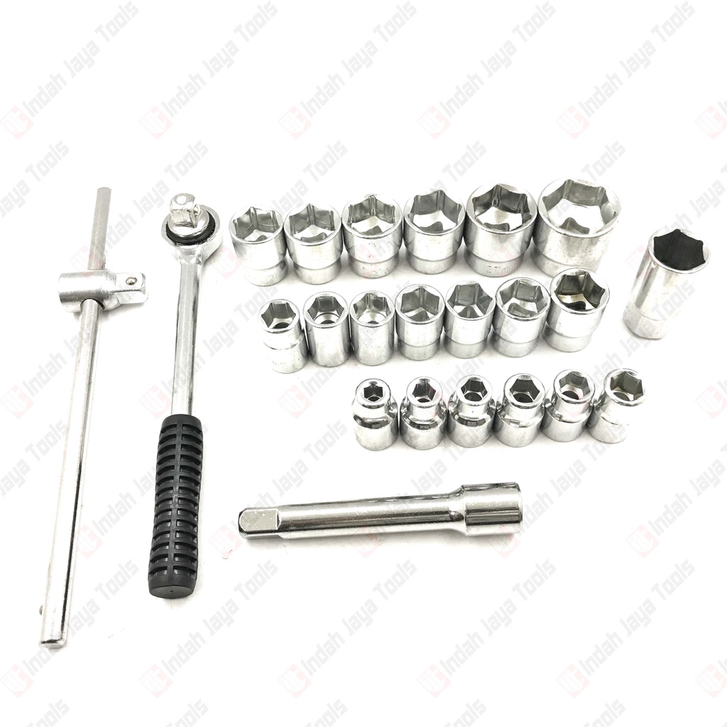 Kunci Sok Set 25 Pcs HDT 1/2 inch 8 mm - 32 mm / Kunci Sock 25 Pcs