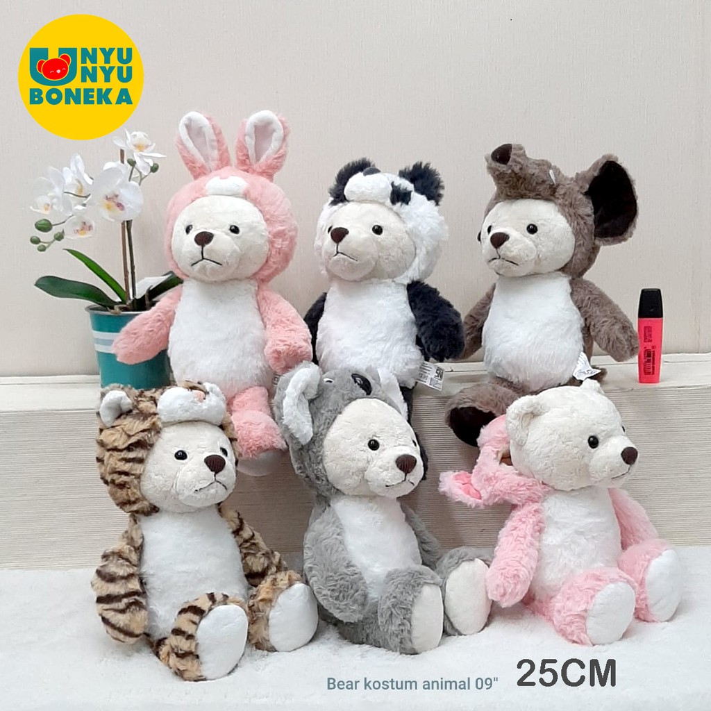 Boneka Teddy Bear Kostum Animals Cute 25CM Impor Hadiah Sovenir