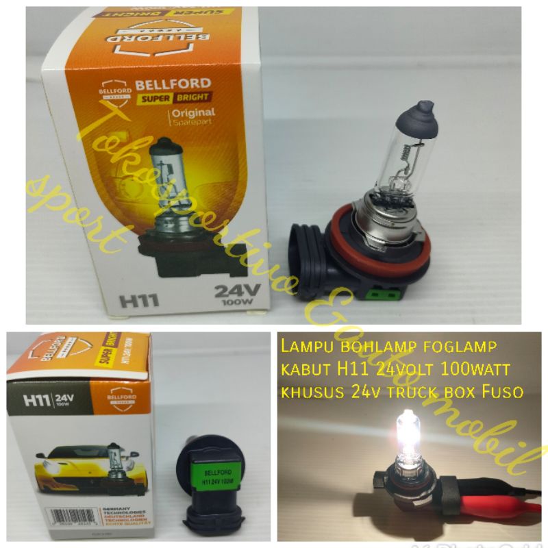 Lampu bohlamp foglamp kabut H11 24v 100w Made in Jerman  h11 Truck box Fuso mobil khusus 24volt Lampu halogen 24v