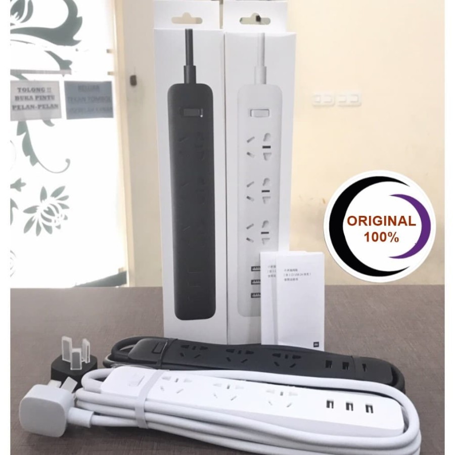 Stop Kontak Terminal Power Strip 3 Colokan 3 USB 2A Original Xiaomi