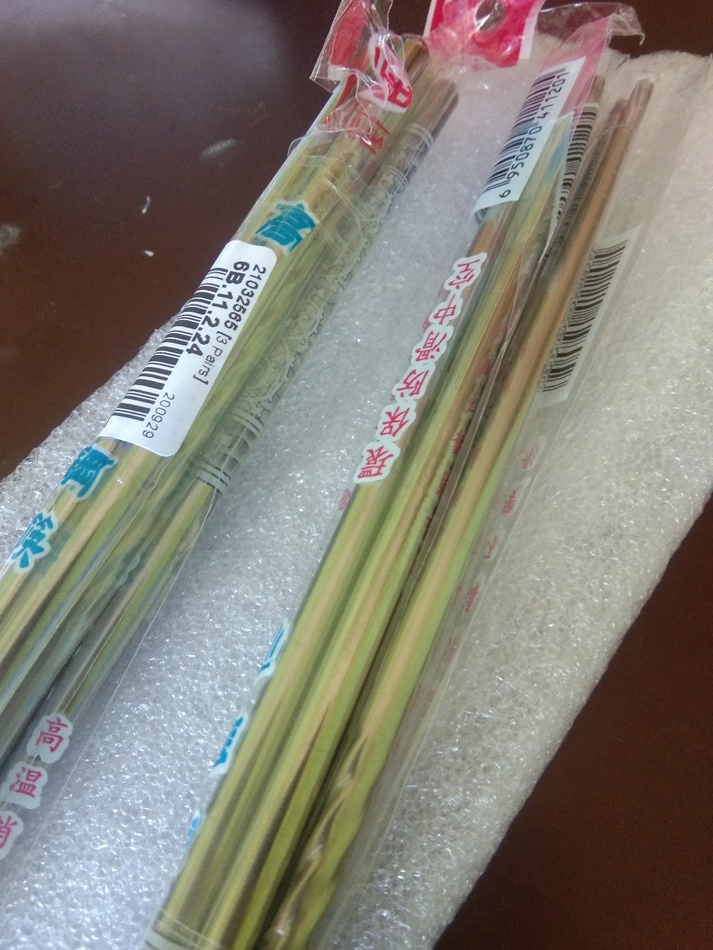 Set 3 Pasang Sumpit Print Bahan Stainless Steel, Dapat Dipakai Ulang
