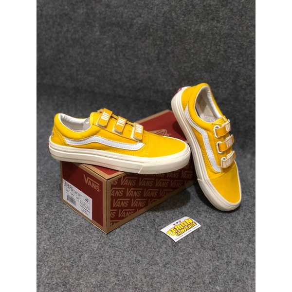 SEPATU VANS OLDSCHOOL VELCRO PEREKAT YELLOW VELCRO PREPET KUNING