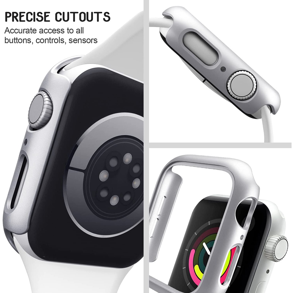 Case bumper Pelindung Layar Bahan PC Ukuran 45mm 41mm Untuk Apple Watch 7 Seri 6 se 5 4 3 2 1 44mm 40mm 42mm 38mm