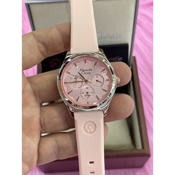alexandre christie 2994bf wanita rosegold karet pink