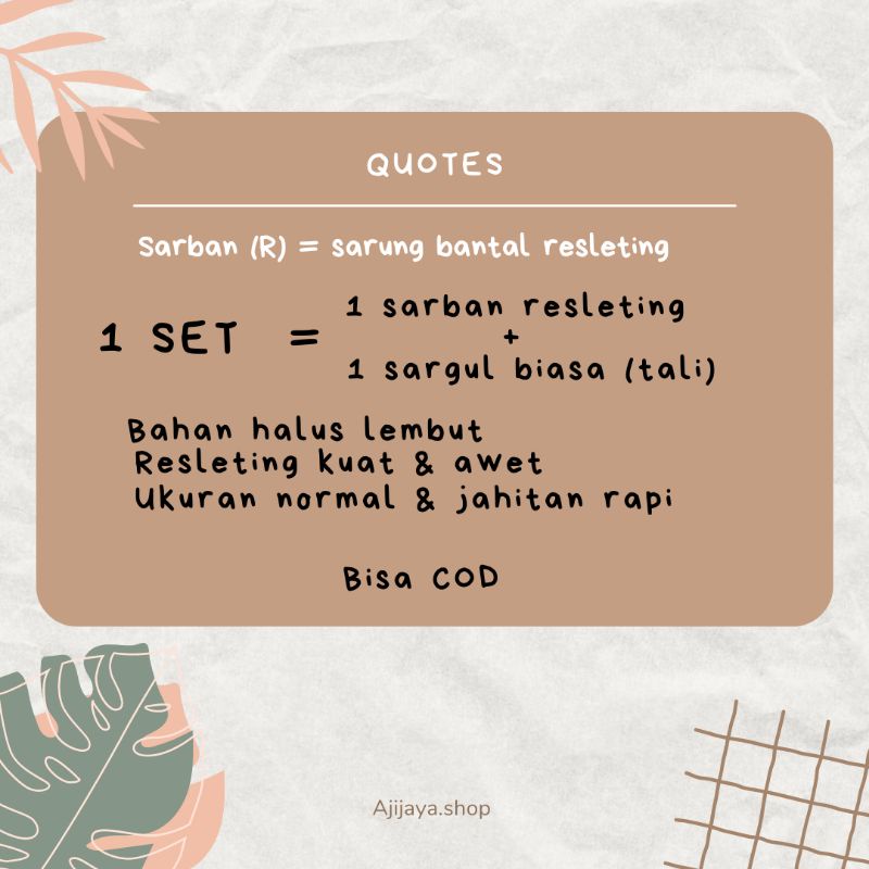SARUNG BANTAL RESLETING