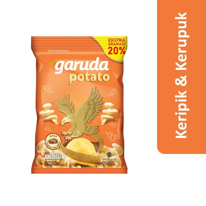 

Garuda Potato Daging Sapi BBQ 50 gr + 20%