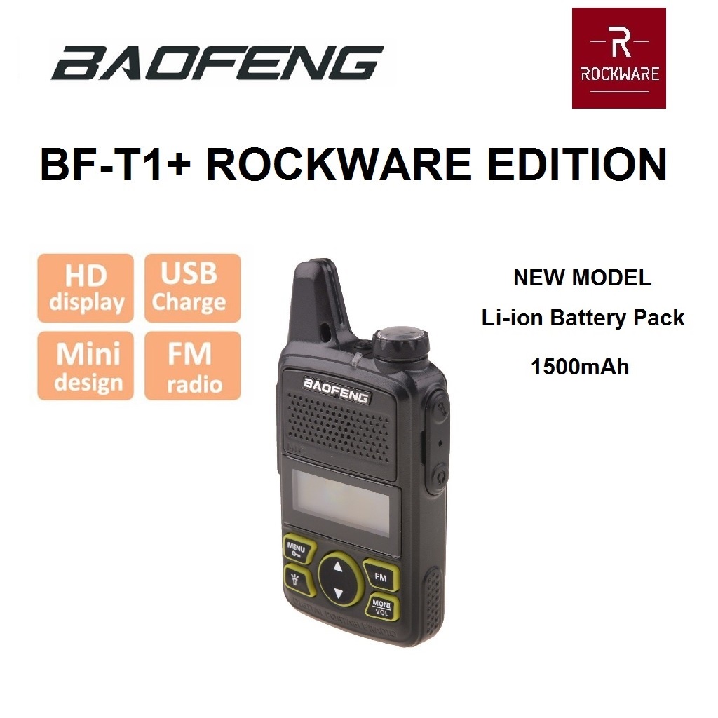 BAOFENG BF-T1 PLUS ROCKWARE EDITION - Mini Slim Portable Single Band Radio Walkie Talkie - Radio Panggil Dua Arah Ukuran Kecil