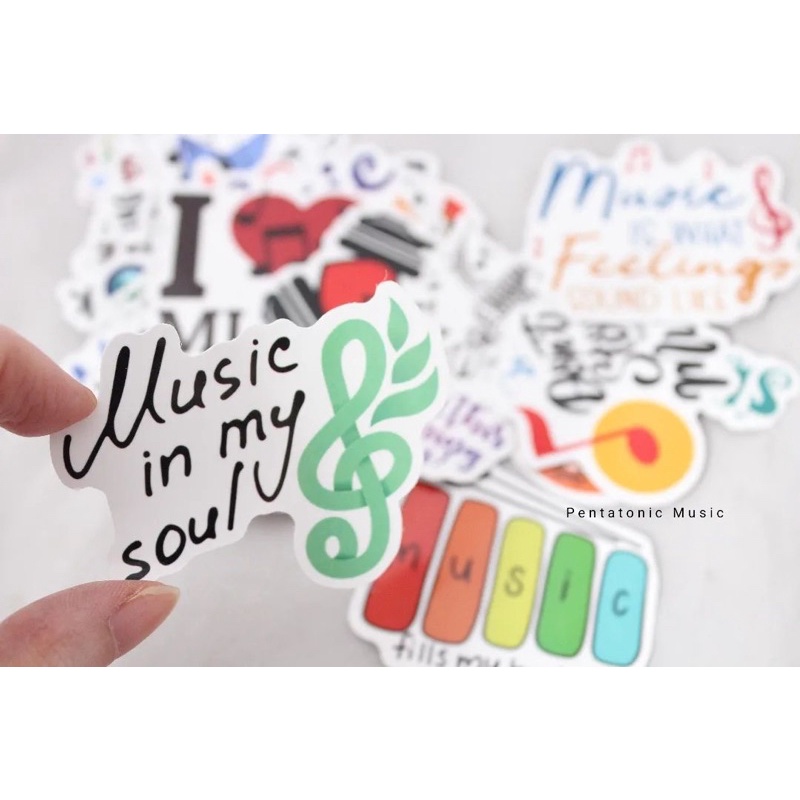 

50Pcs Music Sticker Stiker Musik Unik Lucu Aksesoris Pernak Pernik Gift