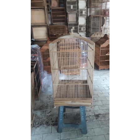 sangkar/ kandang replika no 3 mentahan kayu jati (grab)