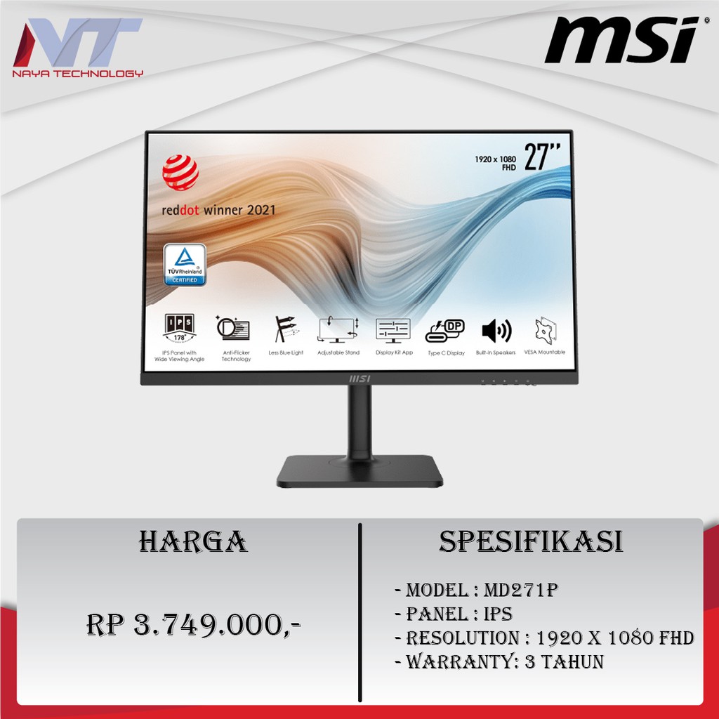 MSI Modern MD271P Business Productivity Monitor