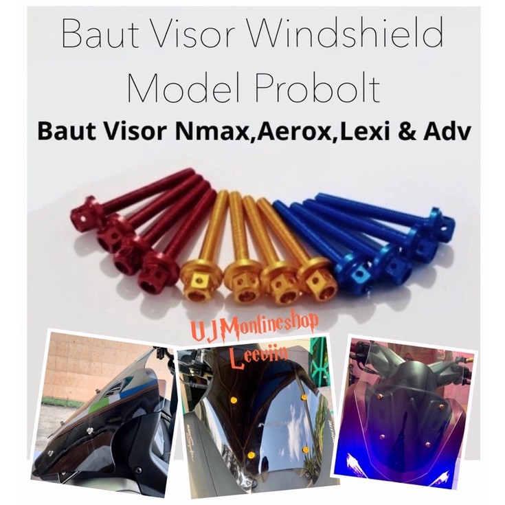 Baut Visor Baut Windshield Model Probolt Nmax,Aerox,Lexi,Adv