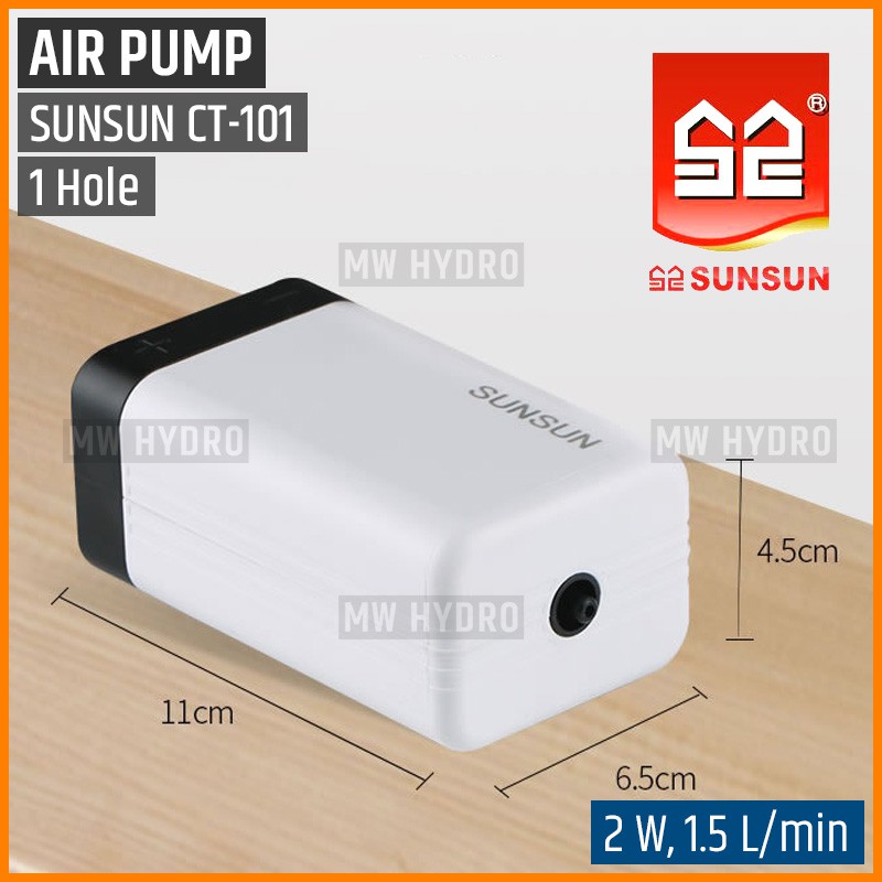 SUNSUN CT-101, Silent Air Pump, Aerator / Pompa Udara 1 Lubang