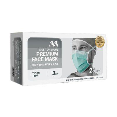 Masker Medis Kemenkes Premium Face Mask Tie On 3 Ply Multi One Plus