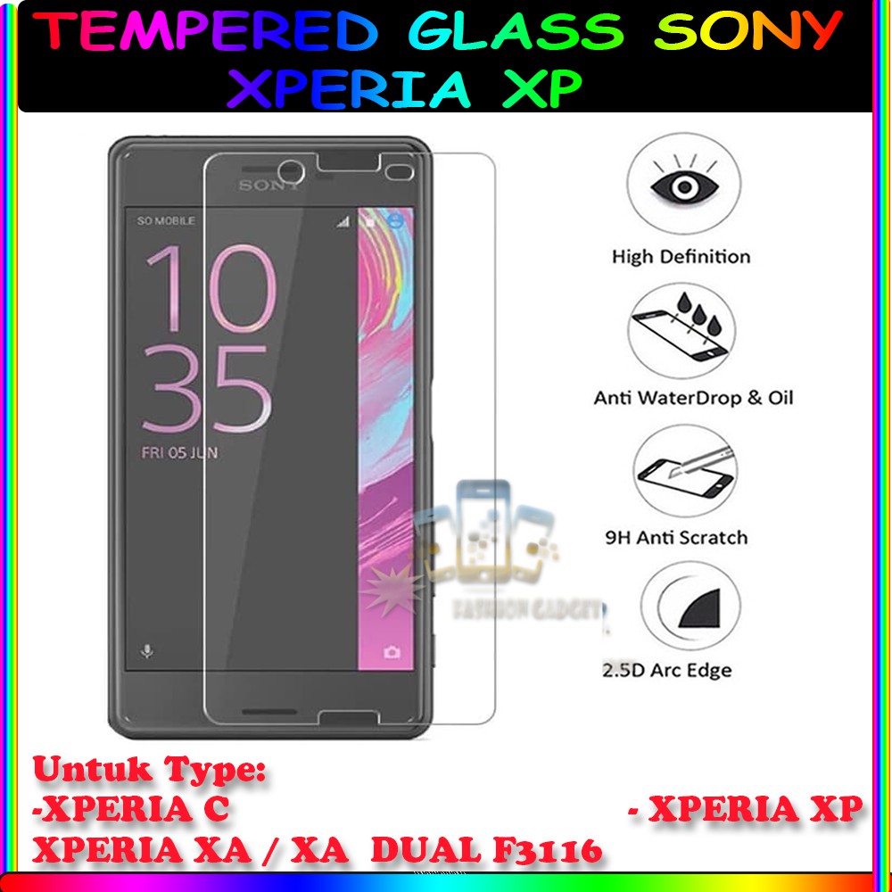 TEMPERED GLASS SONY XPERIA C SONY XPERIA XA SONY XPERIA XA DUAL F3116 SONY XPERIA XP ANTI GORES KACA TEMPER GLASS - CLEAR