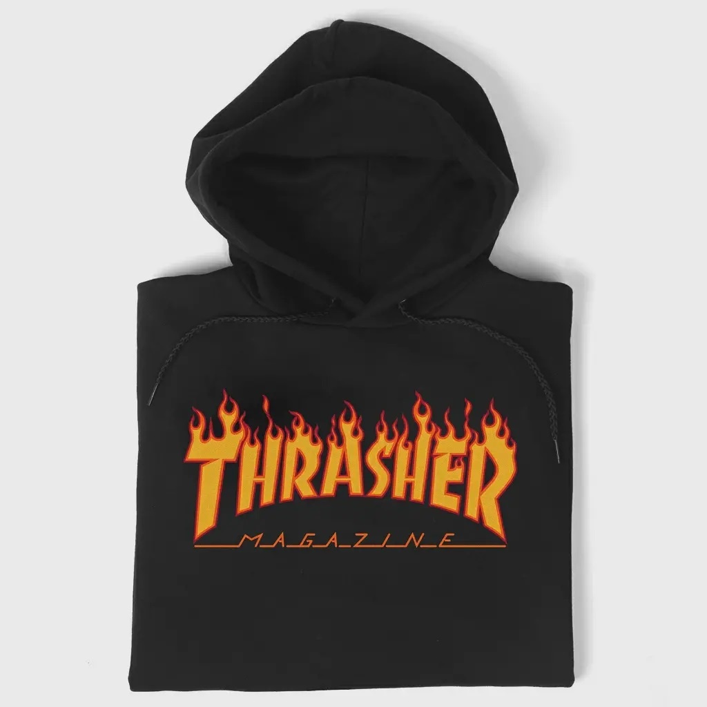 SWEATER HOODIE THRASHER SKATEBOARD MAGAZINE - JAKET SWEATER HODIE TRASHER BLACK EDITION UNISEX