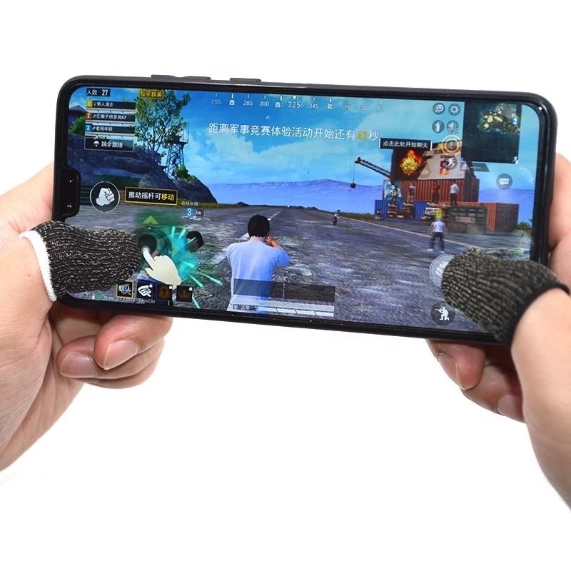 2 Pics SARUNG JARI JEMPOL  Anti Basah Keringat Layar HP PUBG Mobile Legend Game Hitam / Behelldental