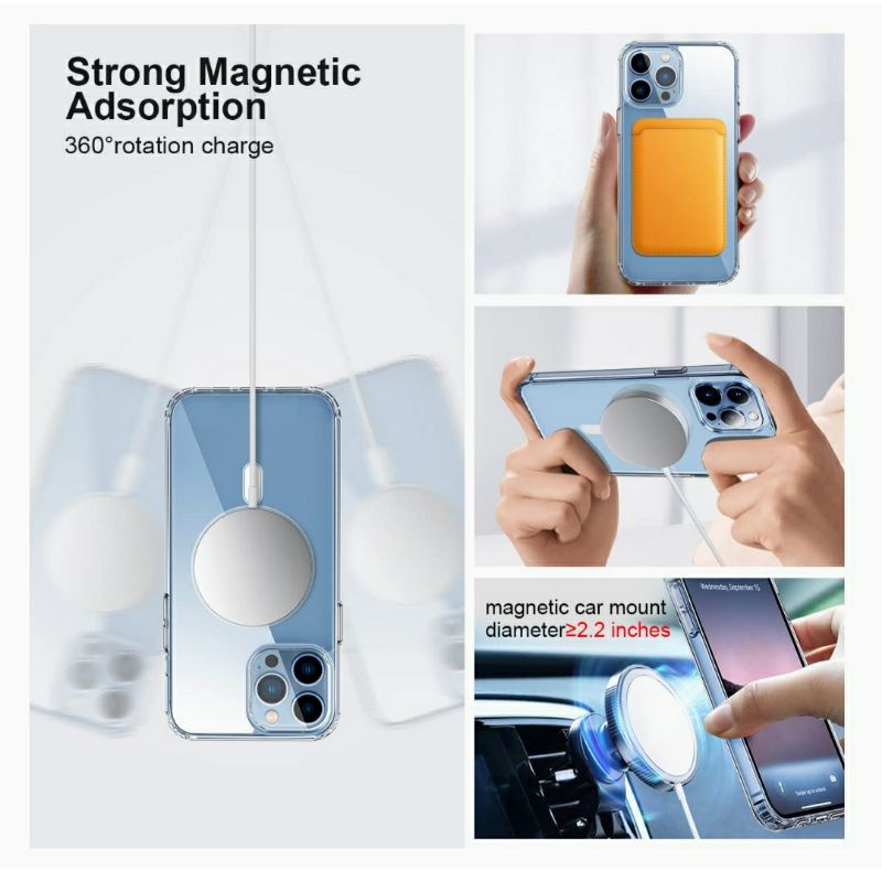 Clear Case iPhone 11 12 13 14 / Mini / Pro / Max / Plus Magsafe Magnetic Transparent