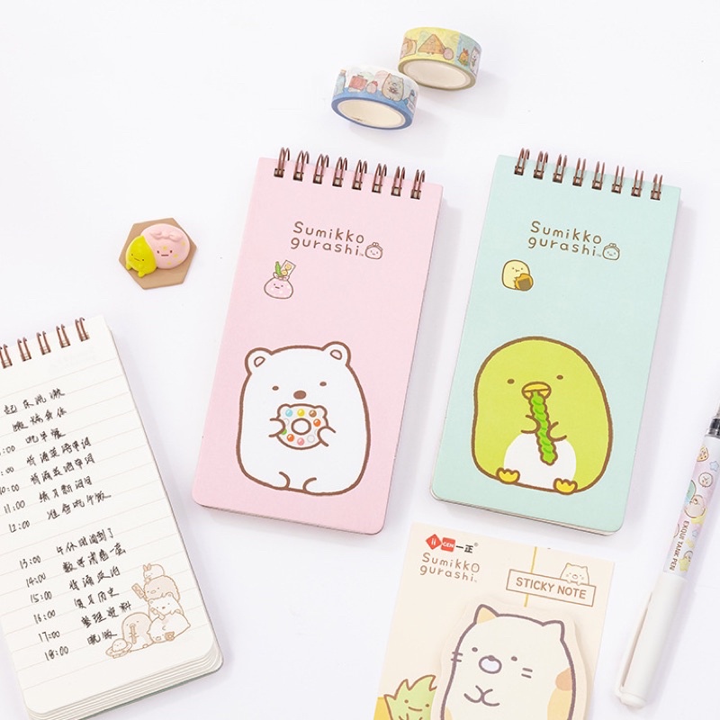 KENSHO Notebook Notepad Mini Spiral Ring Karakter Sumikko Gurashi / Buku Catatan Kecil