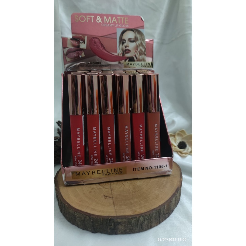 6 pcs / Lipcream Soft &amp; Matte maybelline Creamy Lip Gloss 1106-1