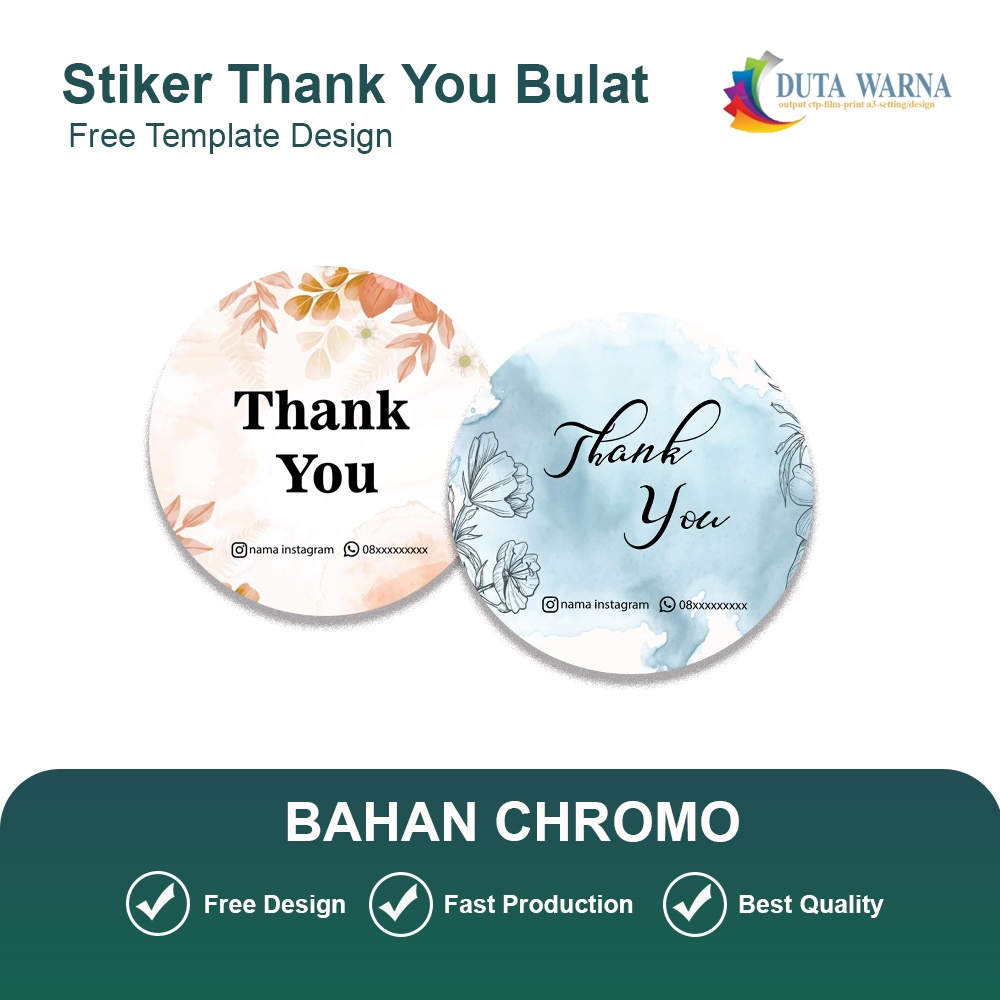 

STIKER SEGEL THANK YOU STICKER SEGEL KEMASAN TERIMA KASIH LABEL CHROMO