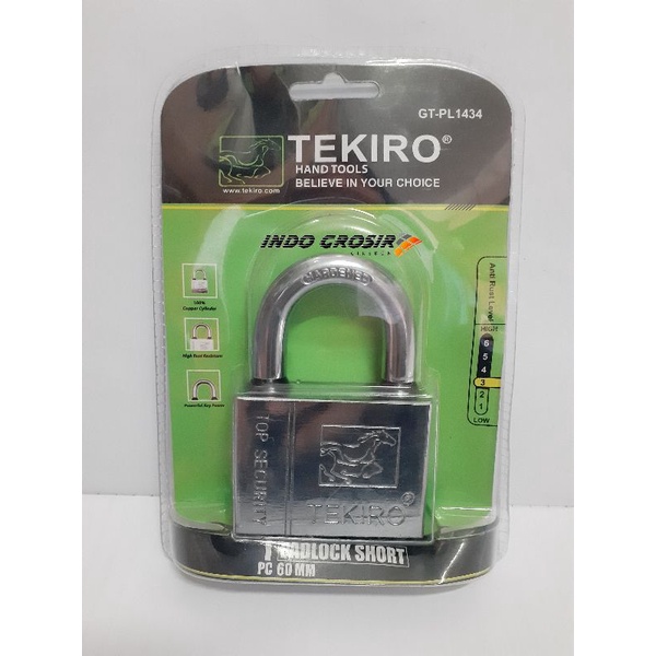 TEKIRO Kunci Gembok 60mm Pendek Padlock Short Model Kotak