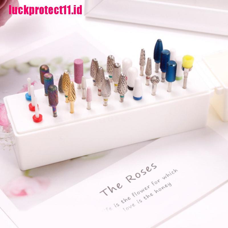 (LUCK11) 1pc Holder / Display Mata Bor / Kikir Kuku 30 Lubang Untuk Nail Art