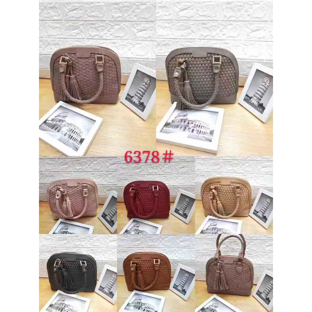 [HOT] #6378 Tas jinjing wanita hand bag cewe populer sedang trend model anyaman tali tambang