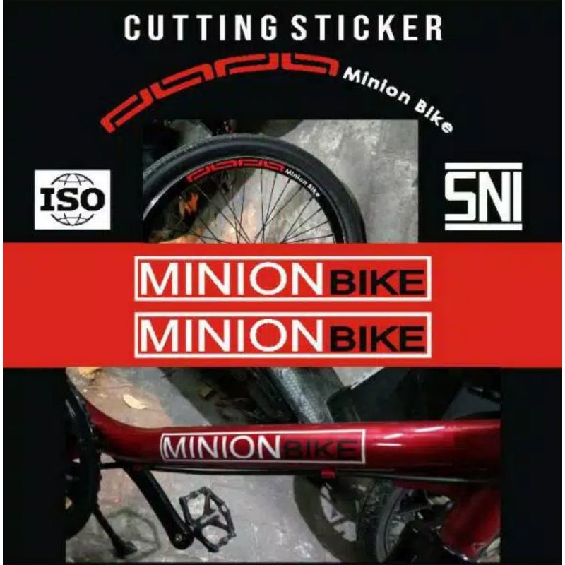 Cutting Stiker Frame Sepeda Minion Bike 1 Set Bisa Request Nama / Tulisan