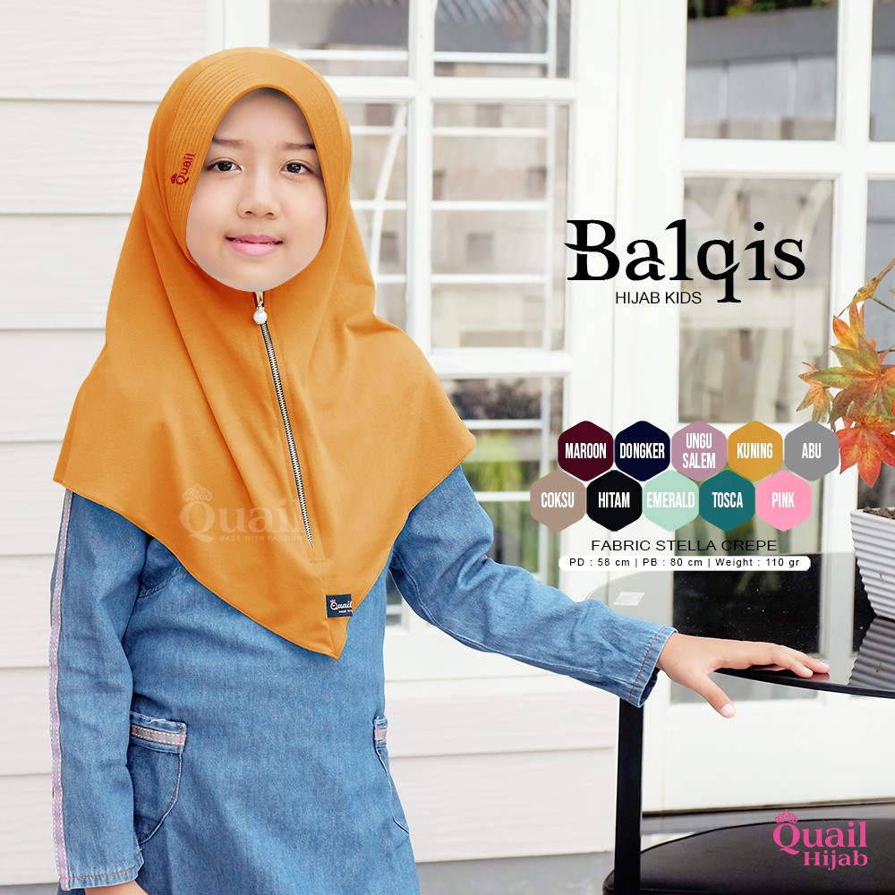 [Original Termurah] Jilbab Anak BALQIS by Quail Hijab