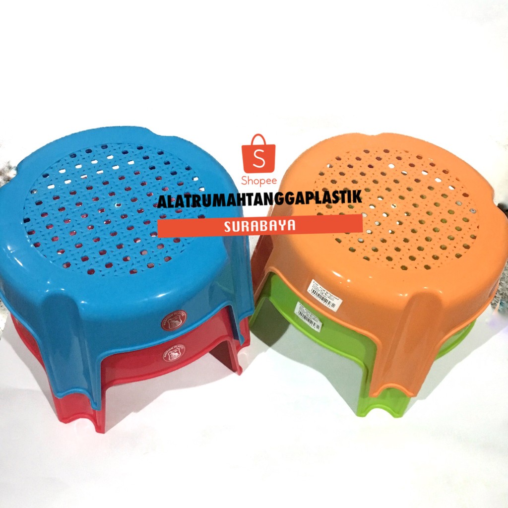 1pc Bangku Kecil Plastik Maspion / Kursi Plastik Kecil Anak / Kursi Bundar Pendek / Kursi Bulat Rota