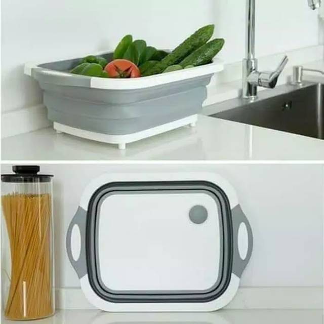 Wastafel Lipat 2 in 1 Talenan Lipat Dan Keranjang Wastafel Multifunction Foldable Chopping Board