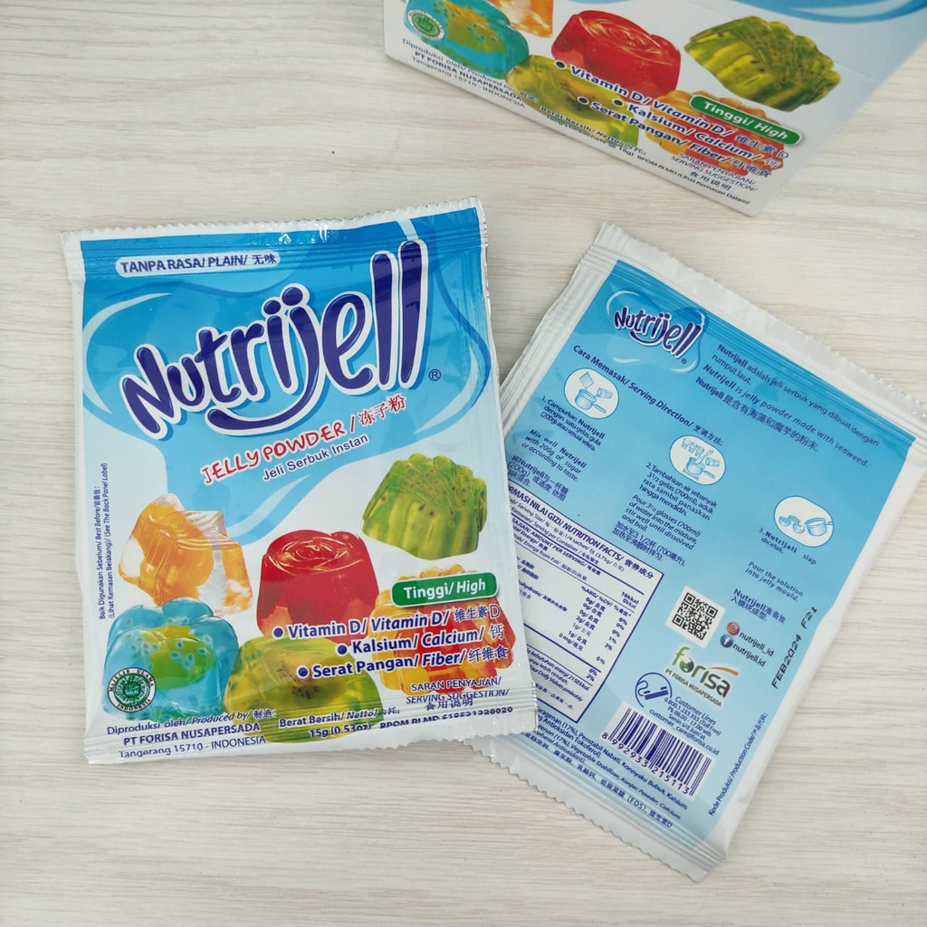 

NUTRIJELL Plain Kemasan 15gr Jelly Instant Tanpa Rasa