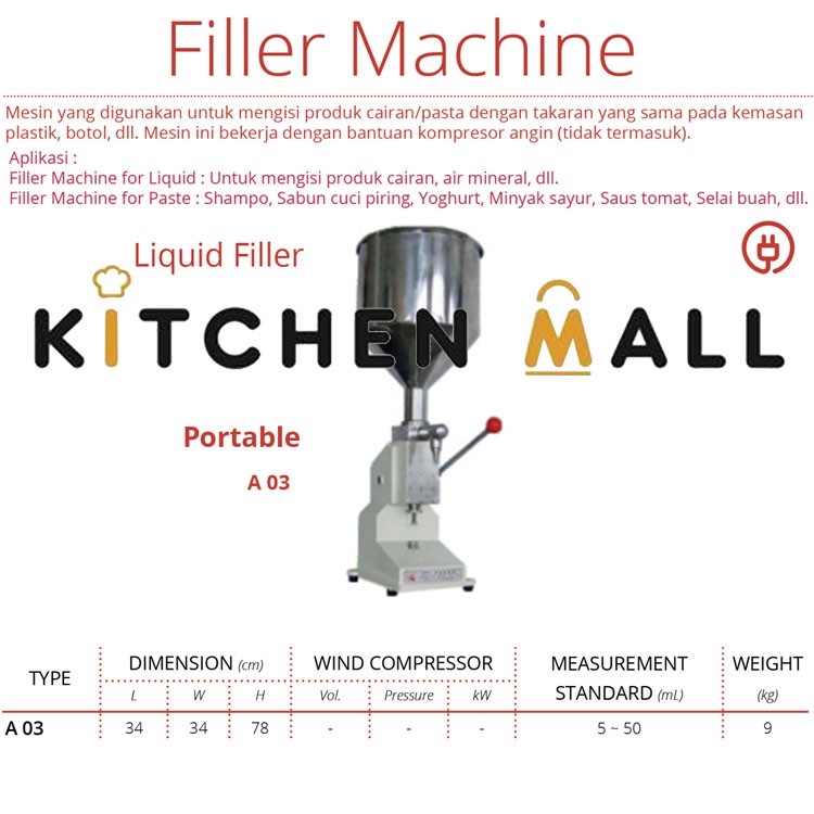 GETRA A03 A-03 A 03 Mesin Pengisi Produk Cairan Liquid Filler Machine