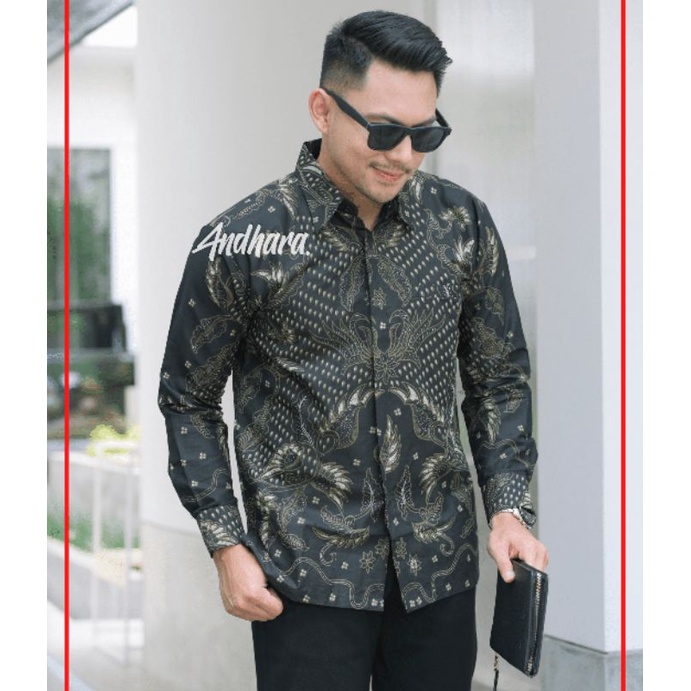 Baju Batik Pria Lengan Panjang Modern / Kemeja Batik Pria Lengan Panjang PARI1