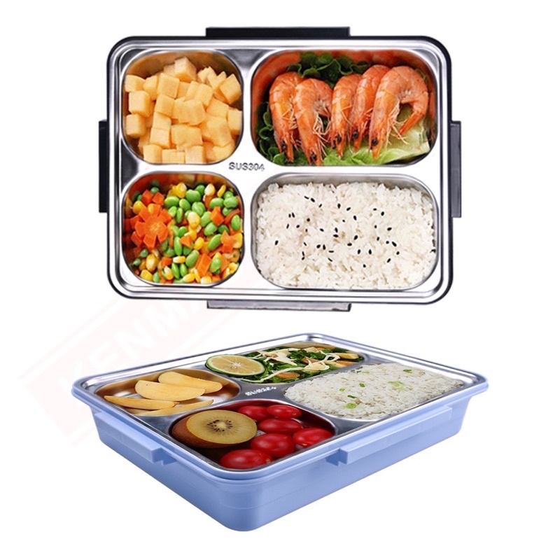 Kotak Makan 4 Sekat KM-014 / Lunch Box Stainless Steel Kenmaster 304