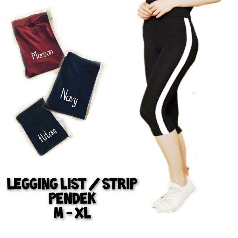 Legging Strip List 3/4 Legging Olahraga