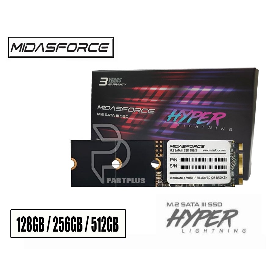 Midasforce SSD M.2 M2 128GB 256GB 512GB SATA 3 Hyper Lightning