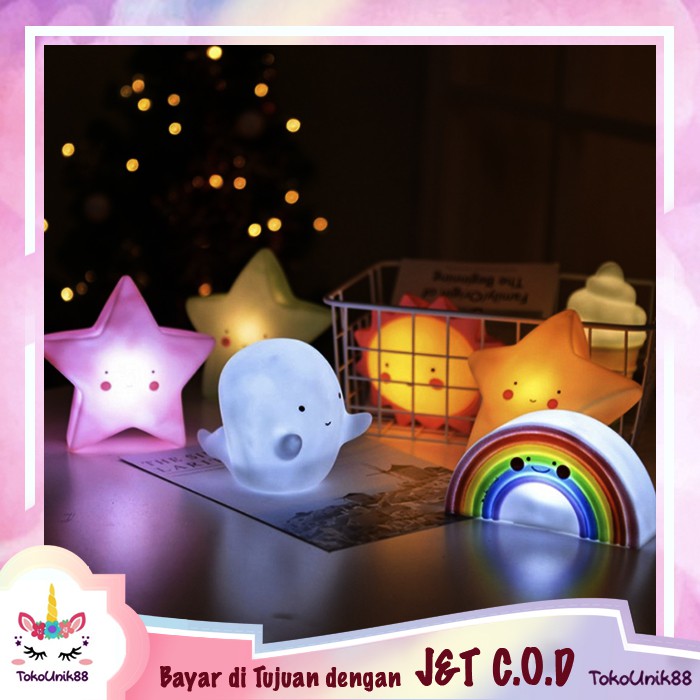 TU88 Lampu  Tidur  LED Gaya Korea Night Lamp Lampu  Meja Hias 