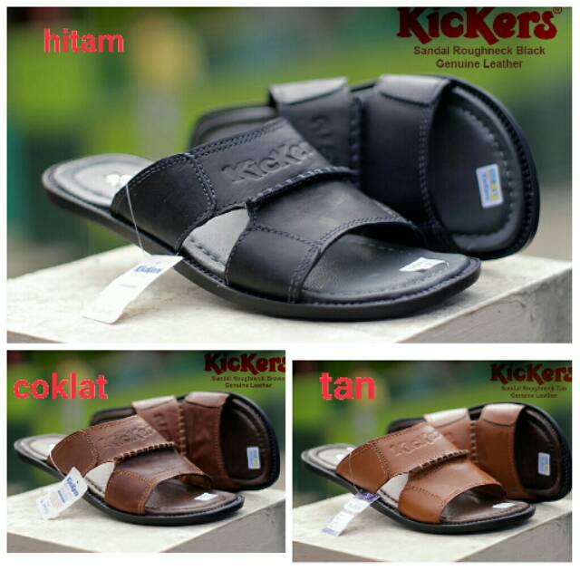 [ BERGARANSI TERMURAH ] SANDAL SLOP KULIT KICKERS