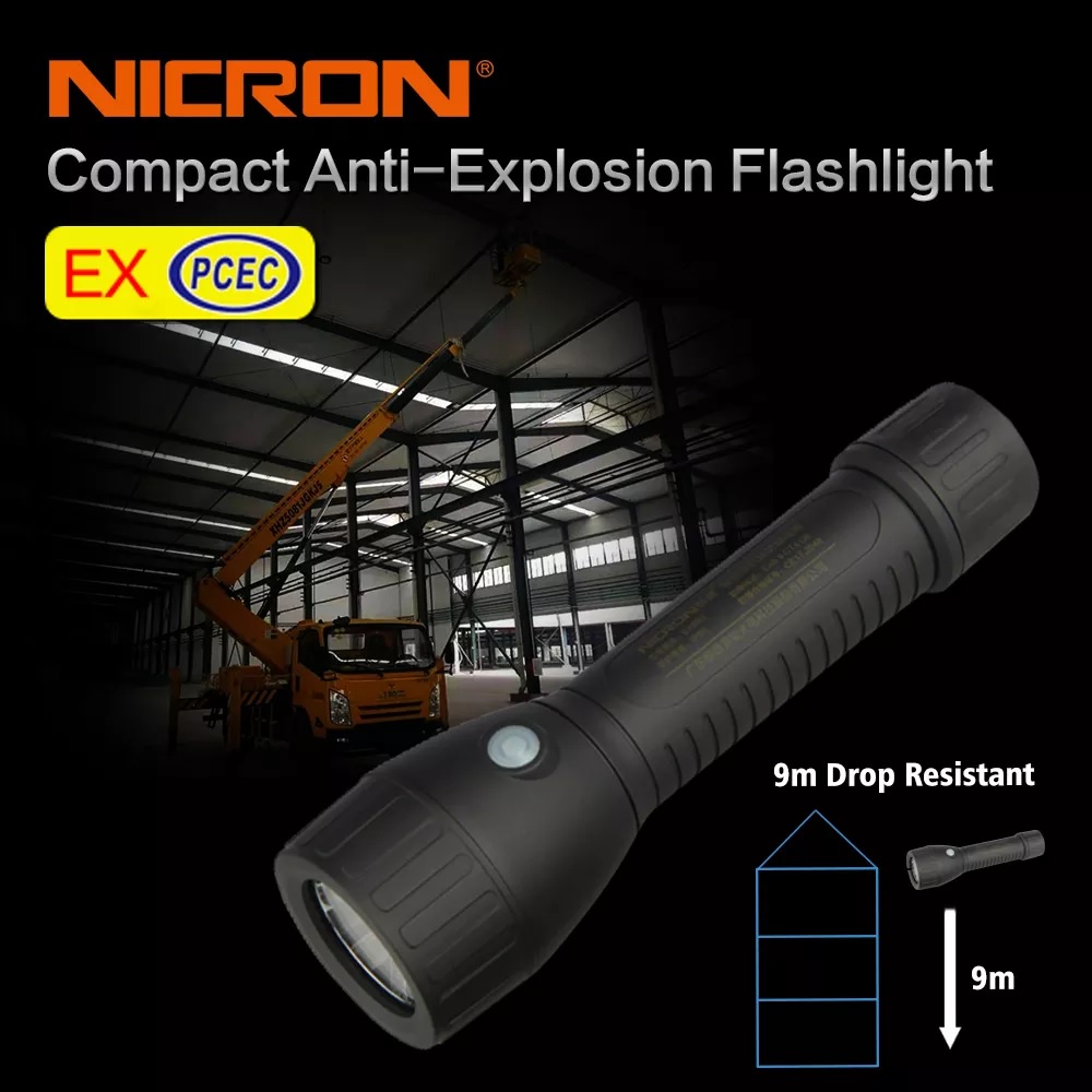 NICRON EXB93 - Compact Anti-Explosion Flashlight - Senter Portabel Tahan Air Rechargeable 250 Lumens