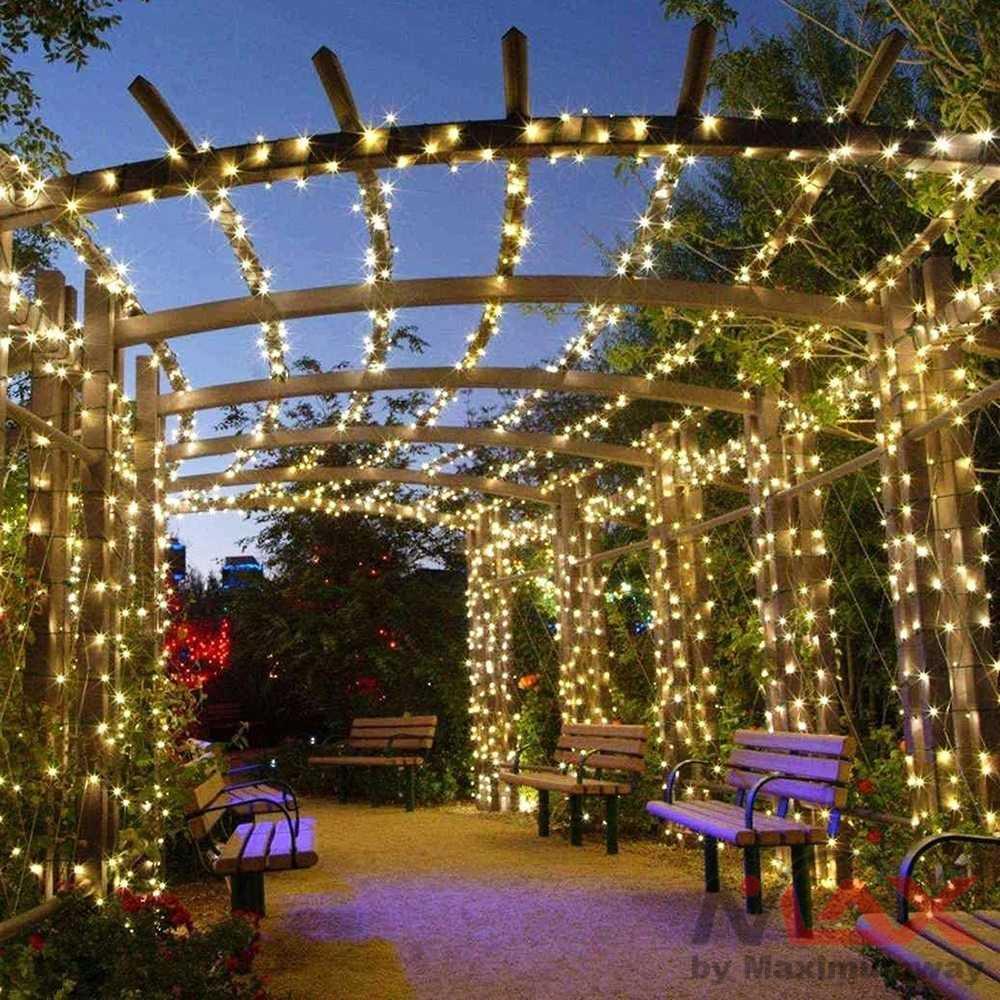 Led String 32 Meter 300 Led Anti Air Tenaga Surya Lampu dekorasi taman modern Lampu Pohon